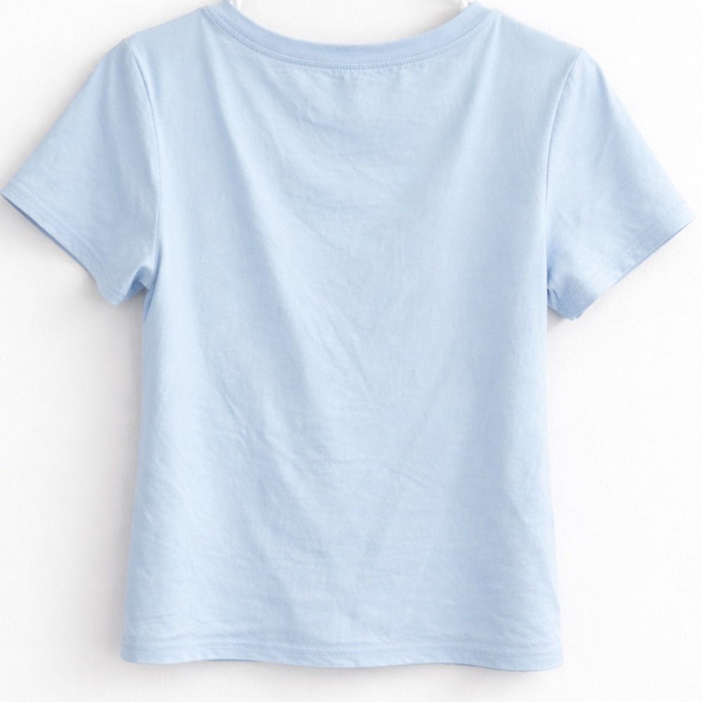 Move Theology Twist Front Athletic Tee Light Blue Size XS - Picture 2 of 3